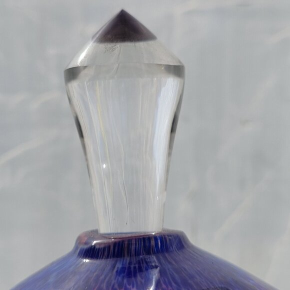 Vintage Glass Perfume Bottle With Crystal Stopper - Picture 5 of 12